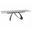 Стол обеденный SIGNAL DIUNA Ceramic Statuario Venato белый/черный мат 160-240/90